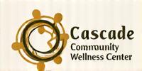 Abstract interlinking shapes logo for 'Cascade Community Wellness Center' in earthy tones. Represents partnership with community organizations.